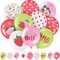 36 Pcs Strawberry Theme Balloons Strawberry Polka Dot Sweet One Balloons (Red, Polka Dotted, Strawberry-themed)